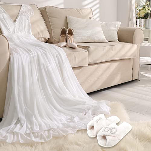 Bride to Be Gift Set - Makeup Bag, Slippers & Hair Clip