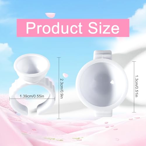NXJ INFILILA Glue Rings, 600PCS Disposable Lash Extension Supplies, Adjustable Plastic Holder Rings for Beauty, Convenient for Makeup, Nail Art, Tattoo