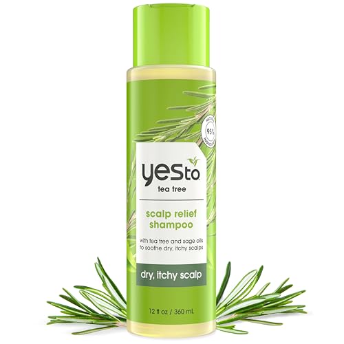 Yes To Tea Tree Scalp Relief Shampoo, pH Balancing Formula To Calm Dry Itchy Scalp While Moisturizing & Nourishing Hair, With Tea Tree & Sage Oil, Natural, Vegan & Cruelty Free, 12 Fl Oz