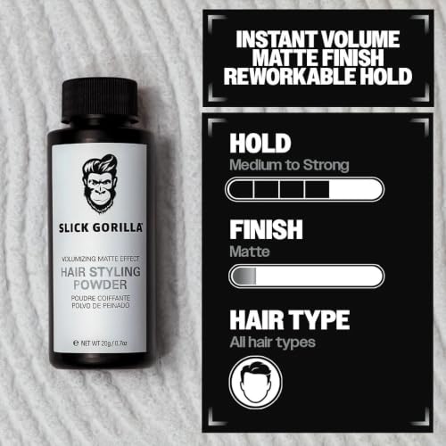 Slick Gorilla Hair Styling Powder for Men 0.70oz