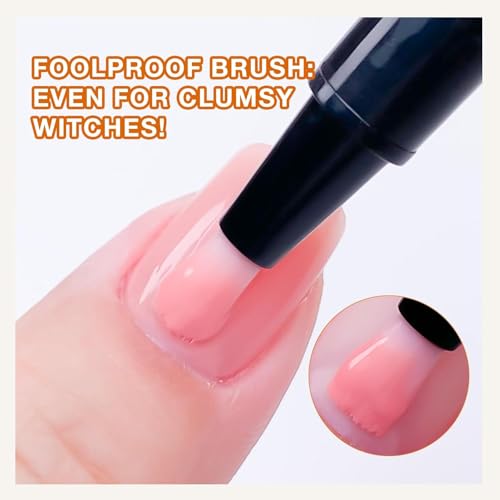 Love Easy 2-Step Gel Nail Polish Pen Kit - 6 Fluorescent Colors & Stickers