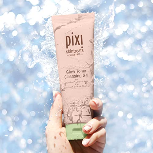 Pixi Glow Tonic Cleansing Gel | Glycolic Acid Facial Cleanser | Gently Exfoliates, Tones & Energizes Skin | With Ginseng, Aloe & Horse Chestnut | 4.57 fl oz/135ml