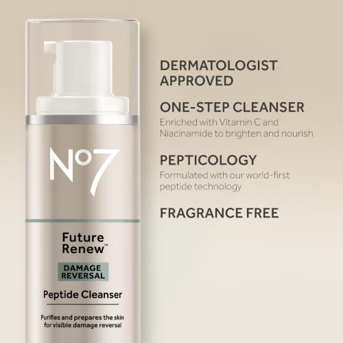 No7 Future Renew Damage Repair Peptide Face Cleanser - Hydrating & Anti-Aging