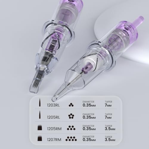 Wormhole Tattoo Cartridge Needles 20pcs Mixed Sizes 3RL 5RL 5RM 7RM