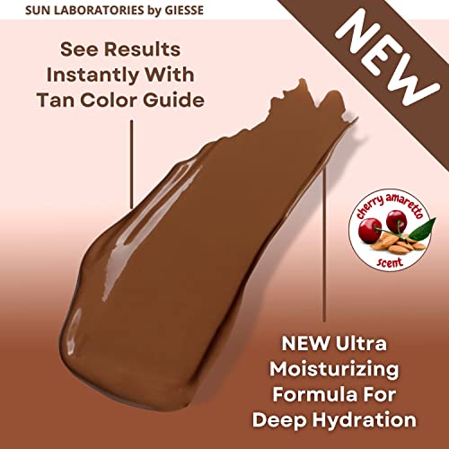 Sun Laboratories By Giesee Ultra Dark Self Tanner with Mitt - Sunless Tanning Lotion for Instant, Waterproof, and Safe Tan - Self Tanner & Tanning Mitt Included, Travel Size