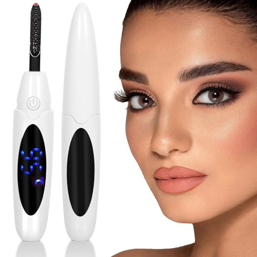 Heated Eyelash Curler for Women, Electric Lash Curler with 10s Fast Heating, 4 Adjustable Temp (65¡ÆC-95¡ÆC), 24H Curl, USB-C Rechargeable, Ergonomic Design, Travel-Friendly Makeup Tool Gift