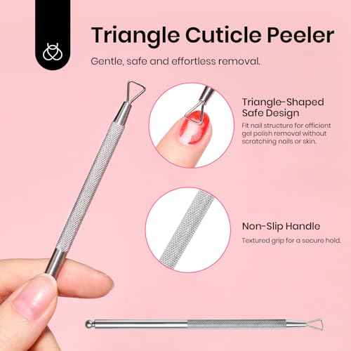 Beetles Gel Polish Remover Kit with 450 Pcs Lint Free Nail Wipes 10 Pcs Gel Polish Remover Clips Cuticle Oil Cuticle Pusher Nail File