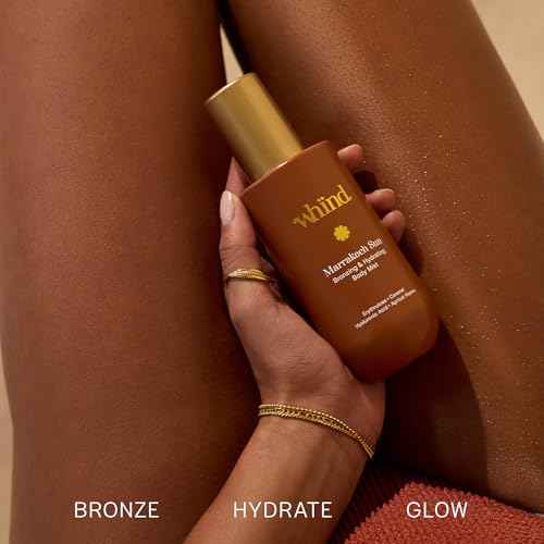 WHIND Hydrating Self-Tanning Body Mist ? Lightweight Bronzing Spray with Hyaluronic Acid & Glycerin for a Natural Tan ? 200ml