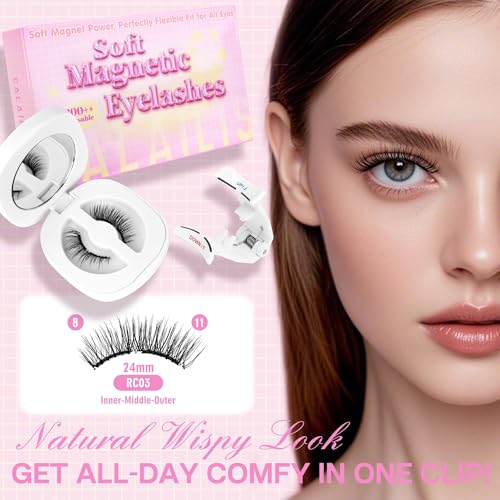 Magnetic Eyelashes with Applicator - Soft Reusable Lashes No Glue
