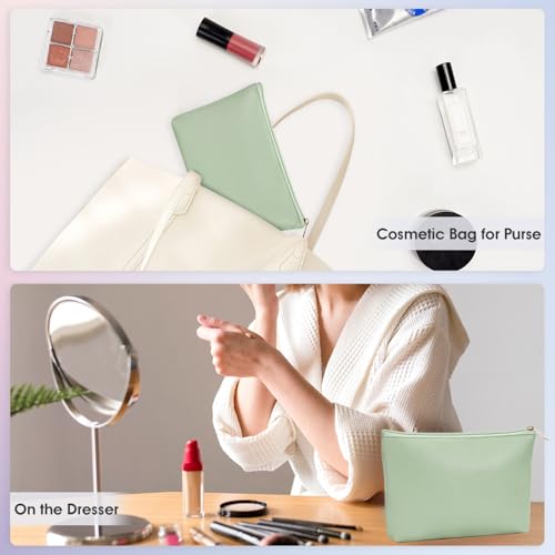 Wandering Nature Makeup Bag Set - 2 Pack Vegan Leather Pouches