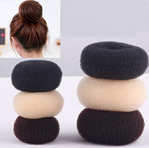 3Pcs Donut Hair Bun Maker Ring Style Bun Maker Set Chignon Hair Doughnut Shape Hair Styling Tool for Women Girls Large+Middle+Small)