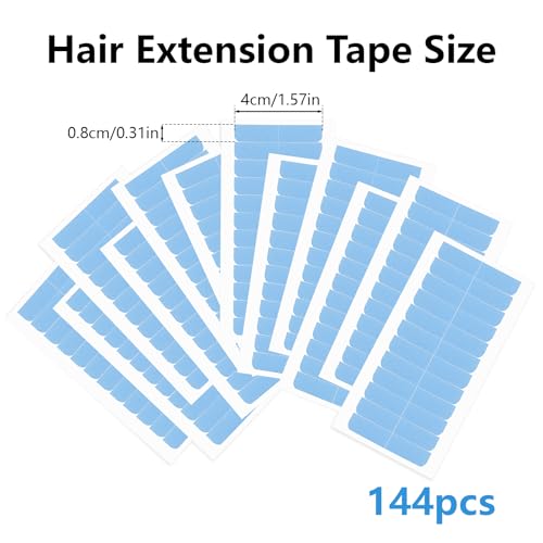 Hair Extension Tape Adhesive 144 Pcs - Double-Sided Professional