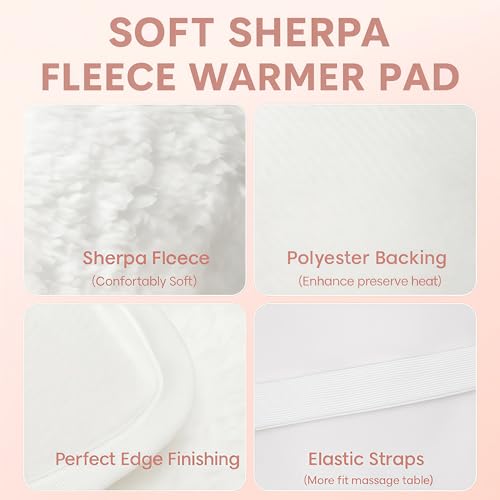 Sogawave Massage Table Warmer - Soft Fleece Heating Pad with Timer (30"x71")