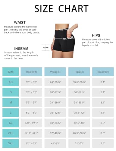 BALEAF Biker Shorts Women Yoga Gym Workout Spandex Running Volleyball Tummy Control Compression Shorts with Pockets Soft 5" Teal XL