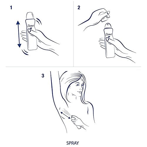 Dove Antiperspirant Dry Spray - Invisible Clear Finish, 3-Pack