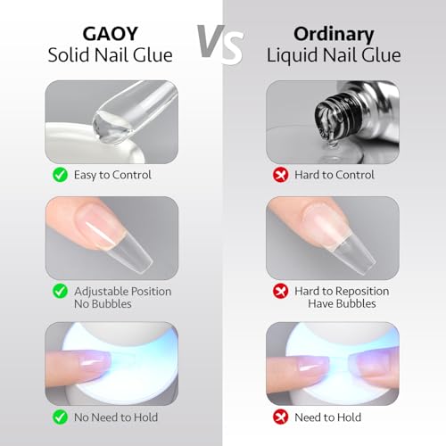GAOY 15g Solid Nail Glue Gel for Strong Nail Tips & Extensions