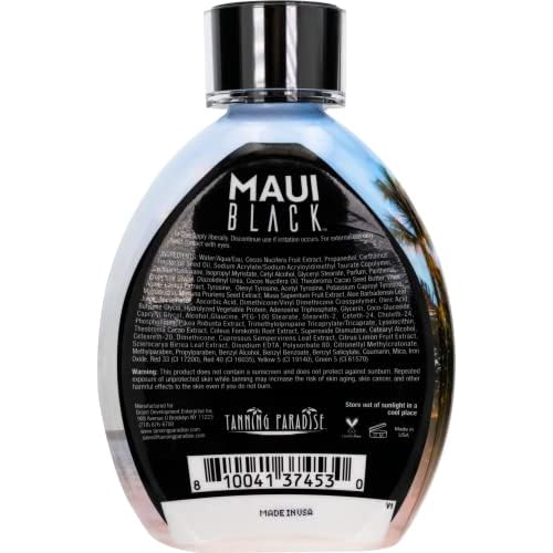 Tanning Paradise Maui Black TanningLotion Instant Dark Tanning Lotion Natural Tan Lotion with Coconut Oil and Aloe Hydration Boost and Tattoo Protection 13.5oz