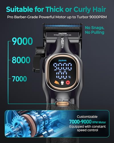 VGRPRO Professional Hair Clippers for Men - 9000RPM Cordless