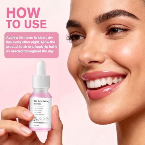 DR.Seya PHA 5% Exfoliating Lip Serum Overnight Treatment for Smooth, Plump Lips - 1 Fl Oz