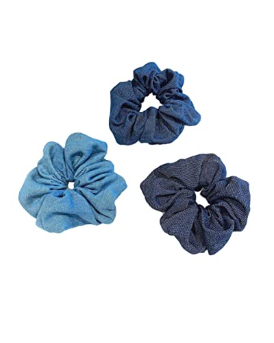 Denim Hair Scrunchies Tie Hair Ring Loop Rope Ponytail Holders Girls Hairband JW011 (3 Pcs)