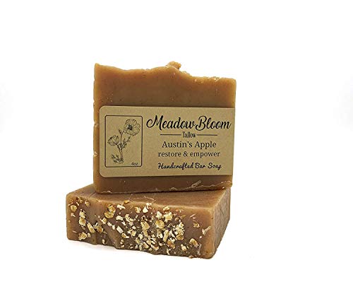 HUNTER CATTLE CO. EST'D 2004 HC Meadow Bloom Tallow Bar Soap - Apple Single Pack - Made with All Natural 100% Grass Fed Tallow Handmade Soap Bar - Great for Face or Body Soap