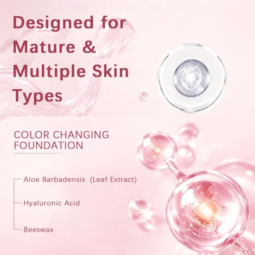 Korean Color Changing Foundation for Mature Skin - Hydrating & Lightweight
