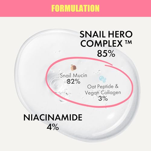 Snail Mucin 85% Face Serum 1.69 fl oz 50ml | Hydrating Skin Care Packed with Vegan Collagen & Peptide | Age-Defying Korean Face Moisturizer