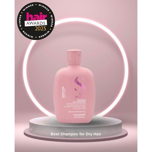 Alfaparf Milano Semi Di Lino Moisture Nutritive Sulfate Free Shampoo for Dry Hair - Paraben and Paraffin Free - Safe on Color Treated Hair - Professional Salon Quality