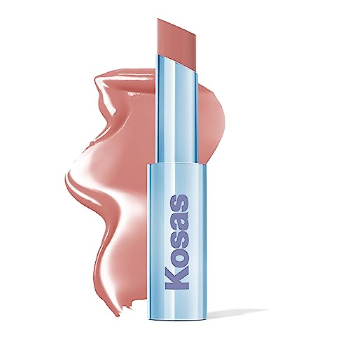 Kosas Wet Stick Moisturizing Shiny Sheer Lipstick with Ceramides, Hyaluronic acid, Peptides and Mango Butter - Soothes, Softens, and Moisturizes Lips – Hot Beach