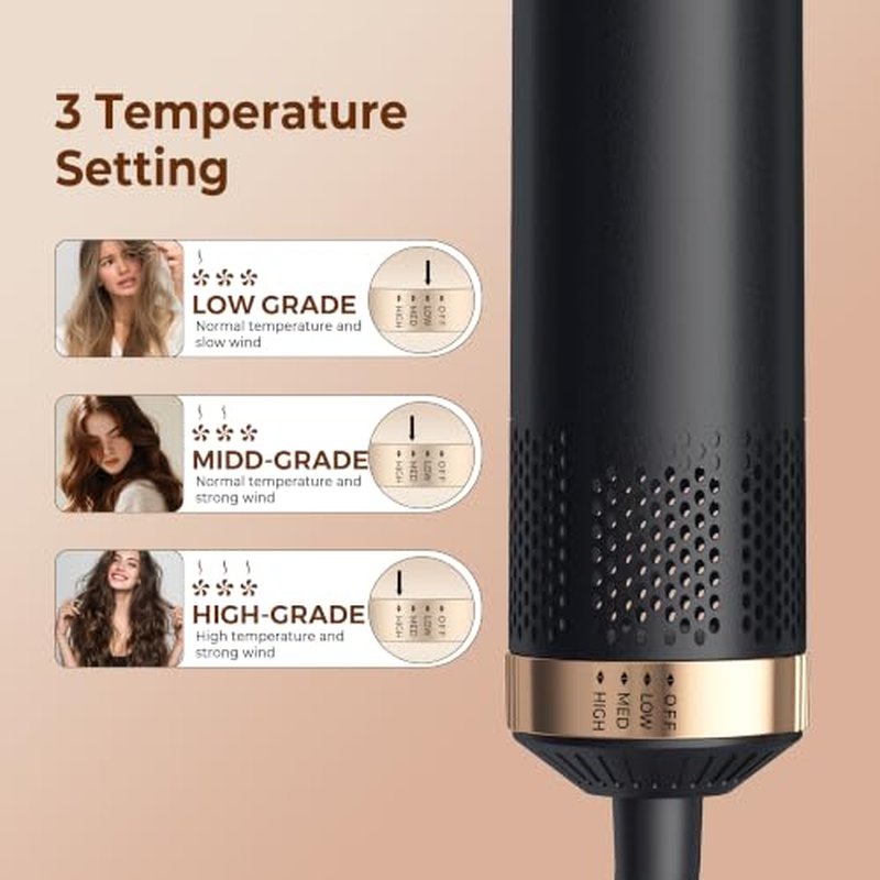 5-in-1 Hot Air Styler Brush Set with Auto Wrap Curling Barrels