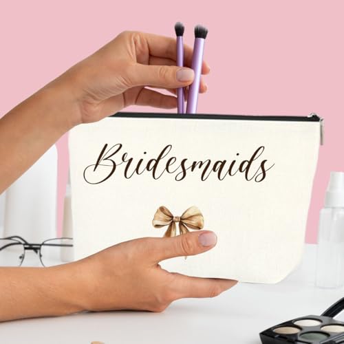 CHQIUCR Bridesmaids Cosmetic Bag 3-Pack Wedding Gift Travel Organizer