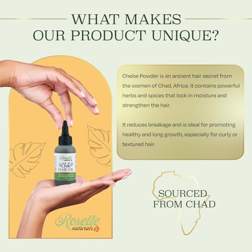 Chebe Hair Growth Oil for Stronger Longer Thicker Hair - USA Made, 2 Fl Oz