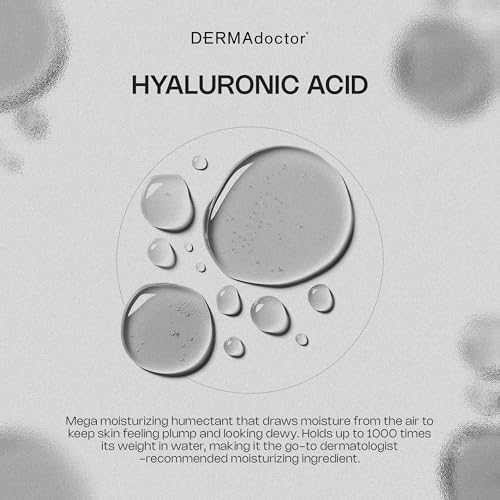 DERMAdoctor Hyaluronic Acid Moisturizer for Face ? Hydrating Niacinamide Face Serum with Vitamin C ? Dermatologist Formulated Hydrating Serum for Sensitive Skin, 1 fl oz