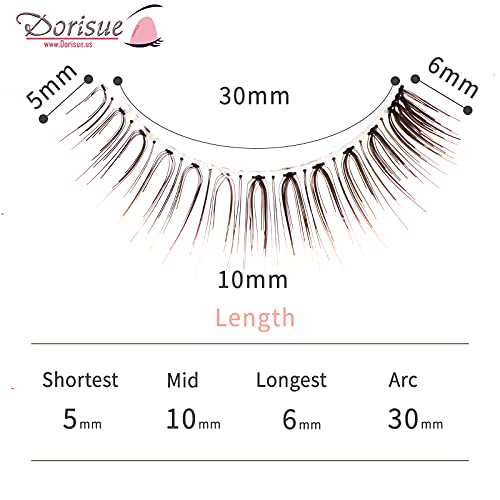 Brown False Eyelashes for Blonde Hair - 5-10mm Natural Lashes (4 Pairs)