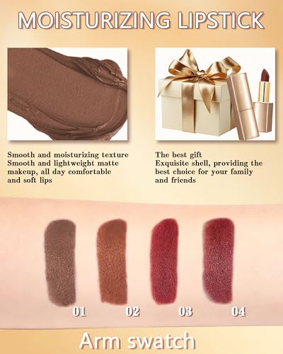 Brown Velvet Matte Lipstick - Long Lasting Waterproof Gloss