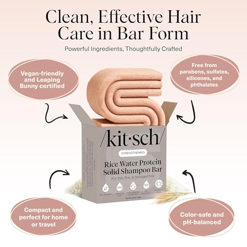 Kitsch Rice Water Strengthening Shampoo Bar for Hair Growth (3.5 oz)