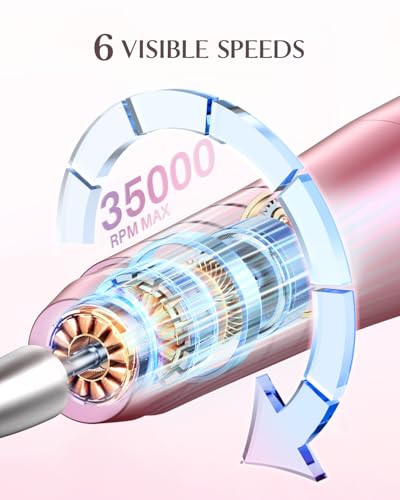 Cordless Electric Nail Drill Kit - 13-in-1 Manicure Tool with LED Display