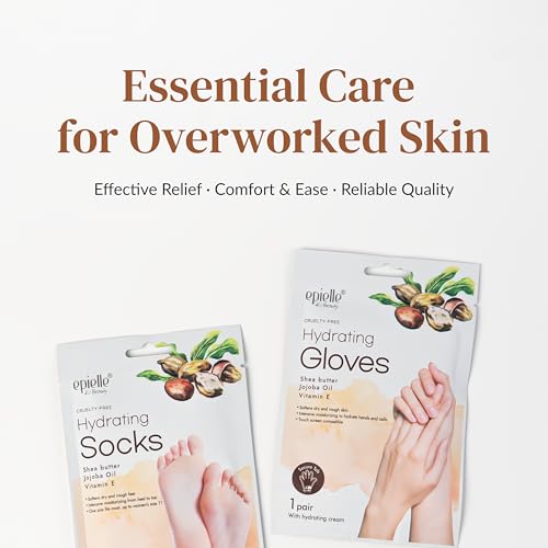 Epielle Hydrating Hand & Foot Masks - 6 Gloves & 6 Socks Spa Kit