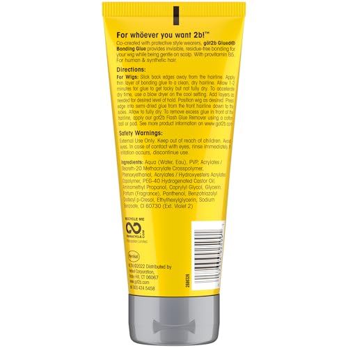 got2b Glued Bonding Glue, 6 Fl Oz, Invisible Wig Glue with Long-Lasting Hold, Dermatologist-Tested and Scalp-Friendly Formula with Pro-Vitamin B5, Easy Removal