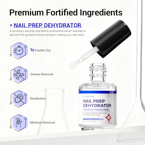 Glamonade Anti-Lifting Nail Prep Dehydrator & Acid-Free Bonder - 15ml