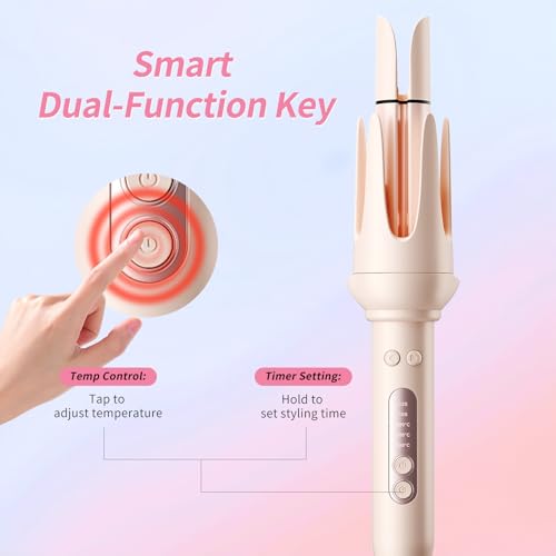DYHOO 3-in-1 Automatic Hair Curler Set with Straightening Brush & 2 Barrels