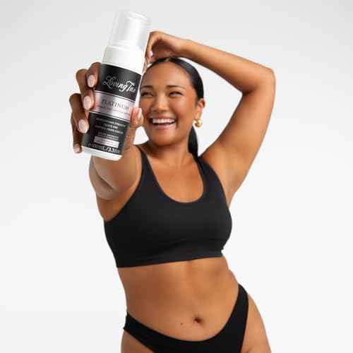 Loving Tan Platinum Self Tanning Mousse, Dark - Streak Free, Natural Looking, Professional Quality Self Tanner - 5+ Self Tan Applications per Bottle, Cruelty Free, Naturally Derived DHA - 3.3 Fl Oz