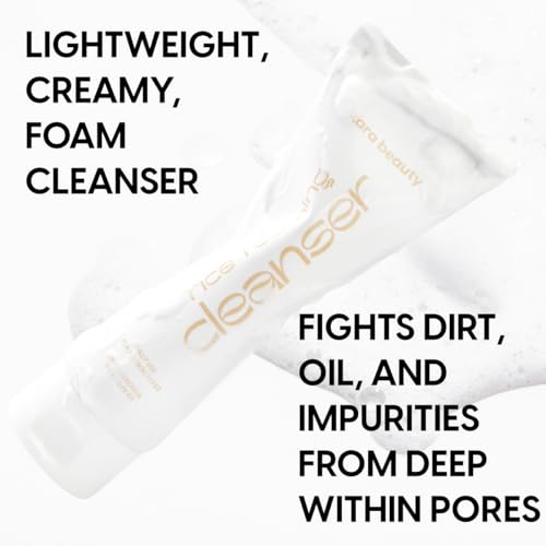 Kara Beauty Rice Foaming Cleanser Lightweight Face Wash with Rice Bran Extract and 5 Layer Gentle Foaming Facial Cleanser Travel Size Face Wash for Daily Skin Care Cleansing Brightening for Women