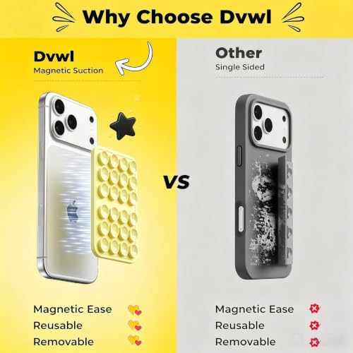 Magnetic Phone Grip with Suction Cups for MagSafe Compatible Devices - Baby Yellow