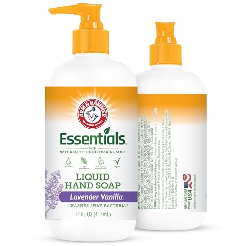 Arm & Hammer Liquid Hand Soap for Skin Cleaning - Hand Soap for Kitchen & Bathroom with Lavender Vanilla Scent - Natural Hand Soap Cleanses, Softens 14 FL Oz (414ml)