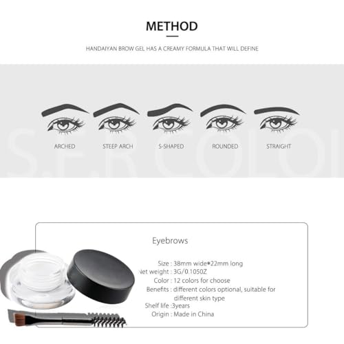 Kilshye Eyebrow Cream Waterproof Eye Brow Matte Eyebrows Pomade Gel Long Lasting Eyeliner Sweatproof Eye Makeup Gift Party for Women and Girls Pack of 1 (White 5)