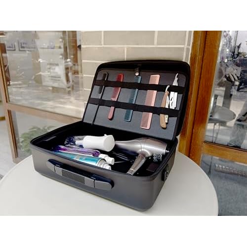 professional leather barber case black Makeup Stylist Train clipper case Hair Salon barber box£®