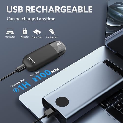 Yonune SYFUO Nose Hair Trimmer for Men,Portable Painless Ear and Nose Hair Trimmer USB Rechargeable,Nose Trimmer Women with 9000 RPM,360¡Æ Rotating Waterproof Dual Edge Blades(Black)