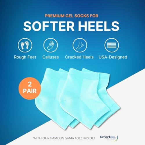 NatraCure Moisturizing Gel Heel Sleeves - 2 Pairs for Cracked Heels
