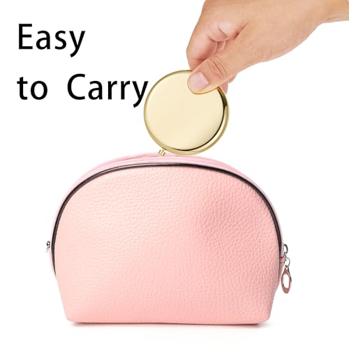 Compact Travel Makeup Mirror - 1X/2X Magnification, Gold, 6 Pack